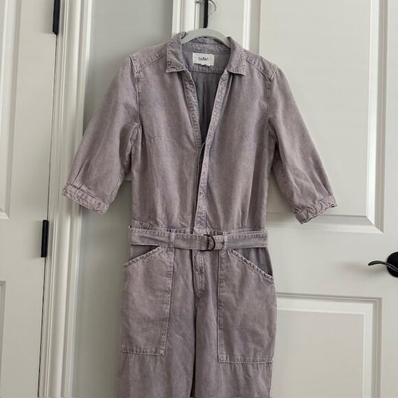 ba&sh Frida Denim Jumpsuit Faded Purple Wash Medium - Picture 4 of 13